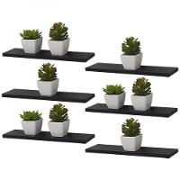 Kit 6 Prateleiras 40 x 20cm Preta Suporte Invisível - 5