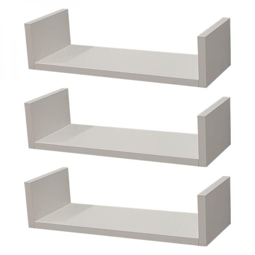 Kit 3 Prateleiras U 60 X 25cm Branca Suporte Invisível - 2