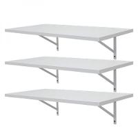 Kit 3 Prateleiras 100 X 25cm Branca Com Mão Francesa - 1