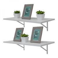 Kit 2 Prateleiras 100 X 25cm Branca Com Mão Francesa - 2