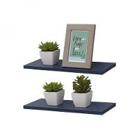 Kit 2 Prateleiras 100 X 20cm Azul Suporte Invisível - 2