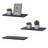 Kit 3 Prateleiras 80 X 20cm Azul Suporte Invisível - 2