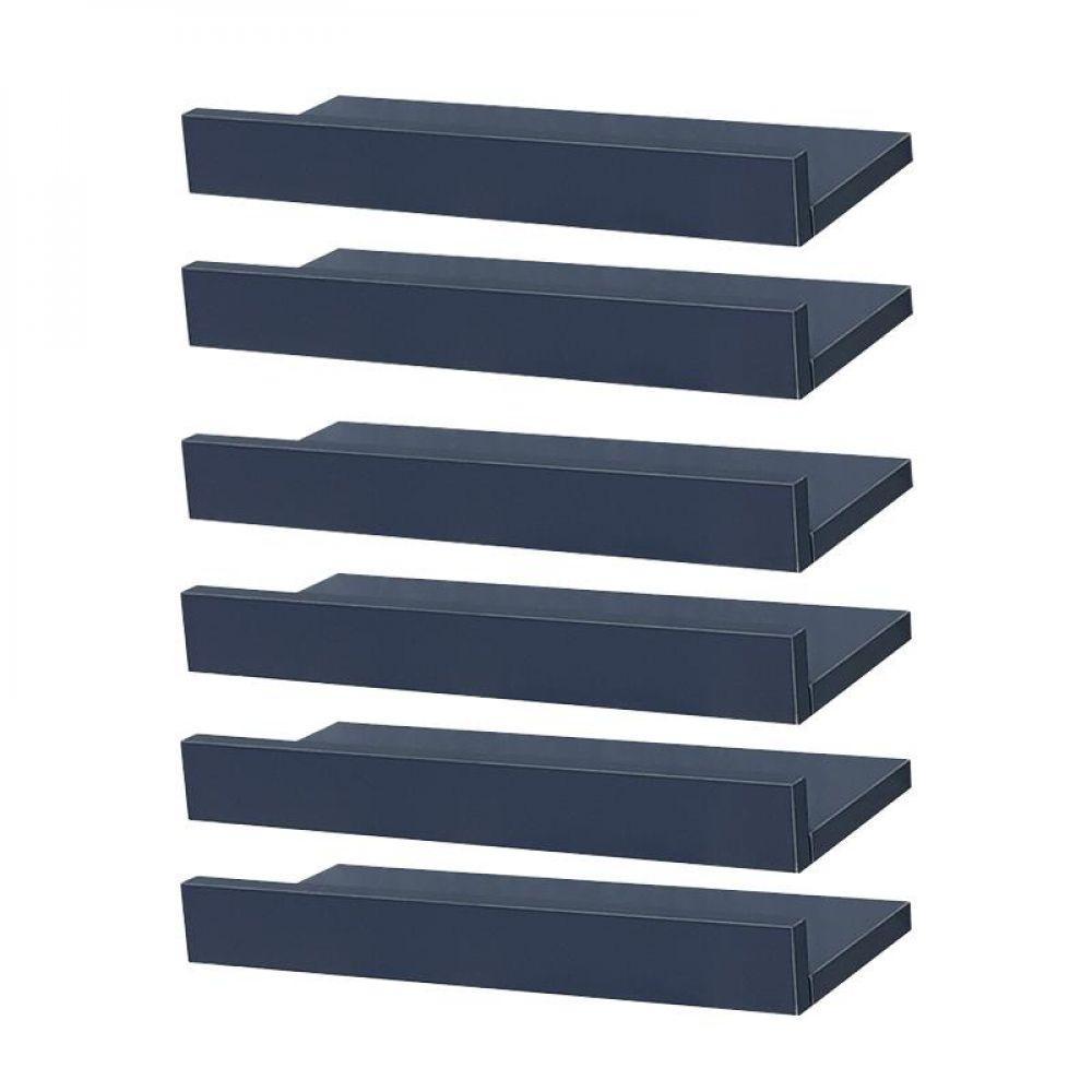 Kit 6 Prateleiras Porta Quadros 60 X 10cm Azul Suporte - 1