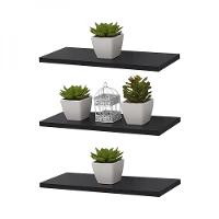 Kit 3 Prateleiras 40 X 20cm Preta Suporte Invisível - 1