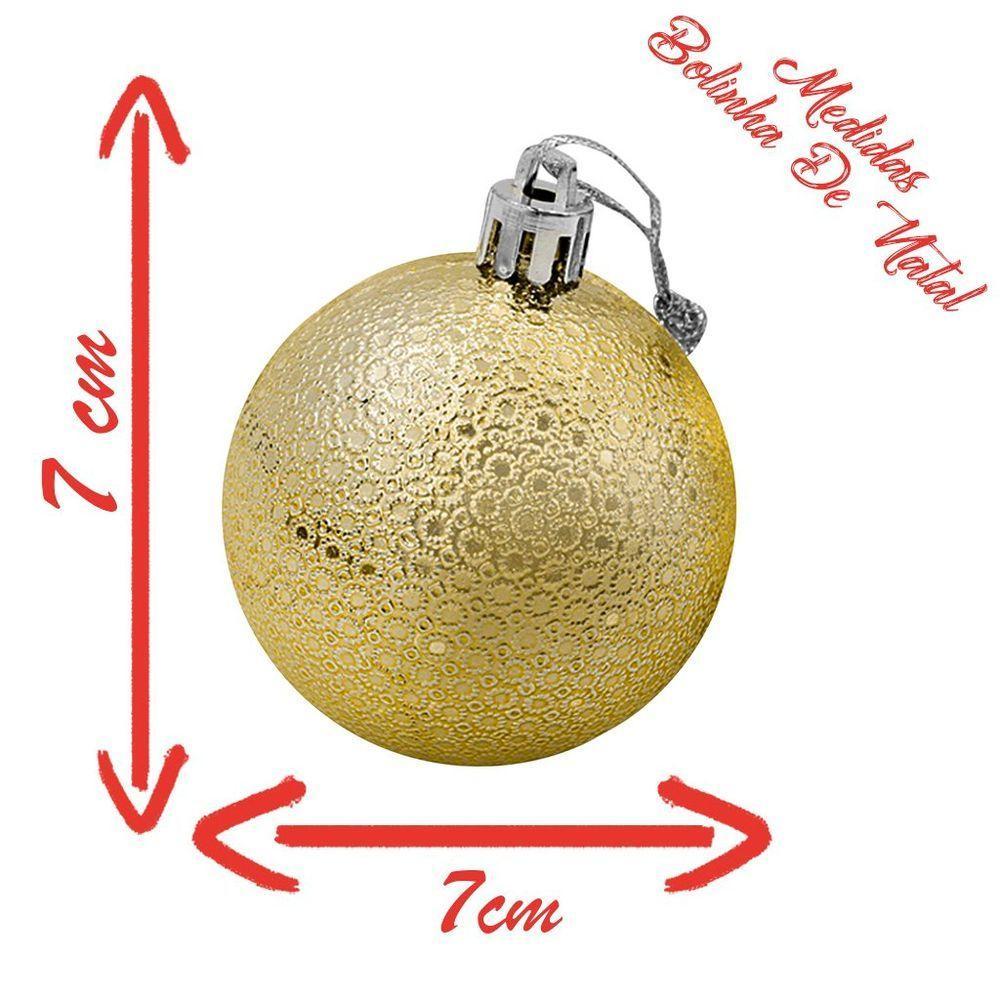 Kit 60 Bolas Enfeite Natalino árvore Natal 70mm Dourado - 2