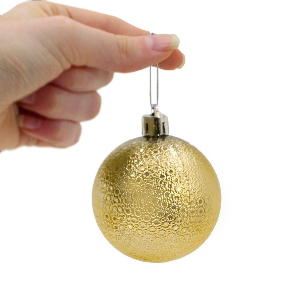 Kit 60 Bolas Enfeite Natalino árvore Natal 70mm Dourado - 3