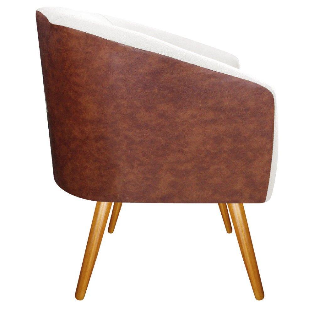 Poltrona Luiza Corano Nozes e Linho Bege - 3