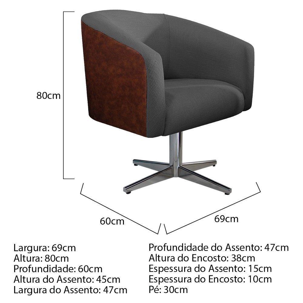 02 Poltronas Luiza Nozes E Linho Chumbo - 4