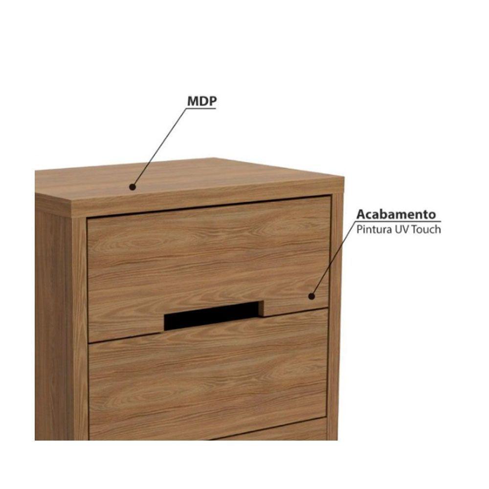 Mesa De Cabeceira Com 2 Gavetas Kappesberg Nogueira - 4