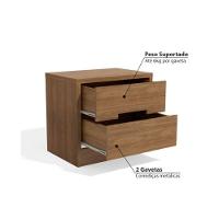 Mesa De Cabeceira Com 2 Gavetas Kappesberg Nogueira - 5