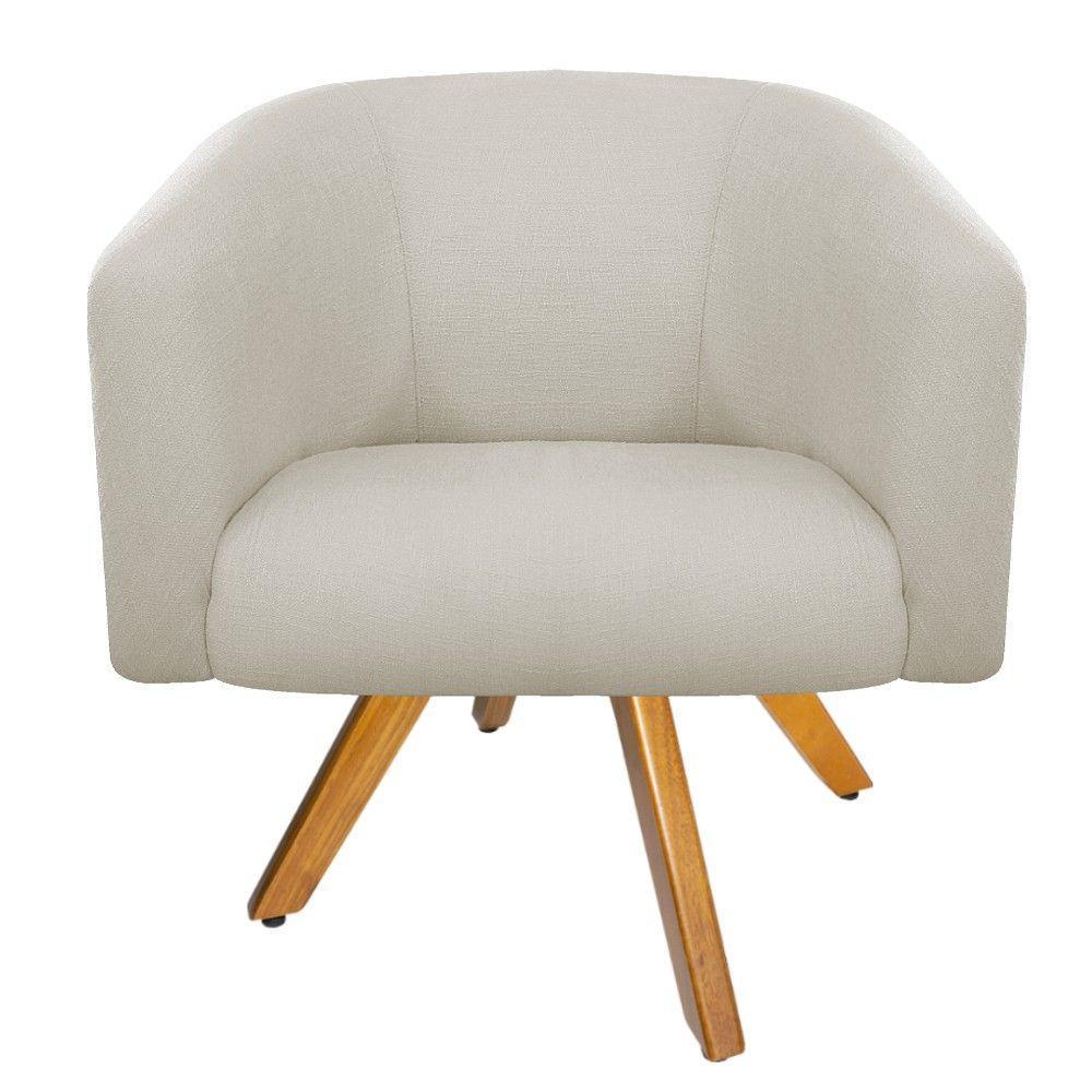 02 Poltronas Luiza Corano Nozes e Linho Bege - 3