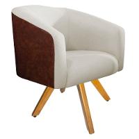 02 Poltronas Luiza Corano Nozes e Linho Bege - 4