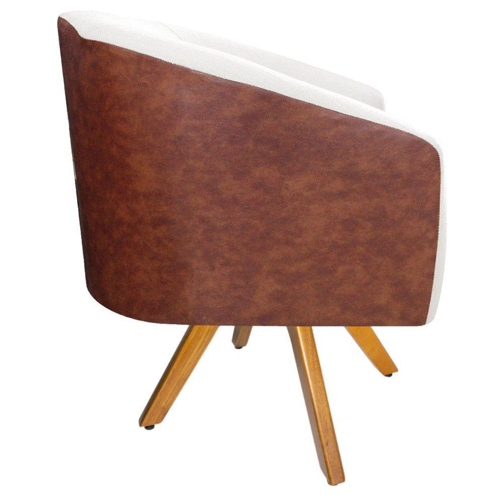 Poltrona Luiza Corano Nozes e Linho Bege - 1