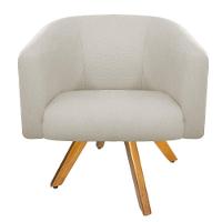 Poltrona Luiza Corano Nozes e Linho Bege - 5