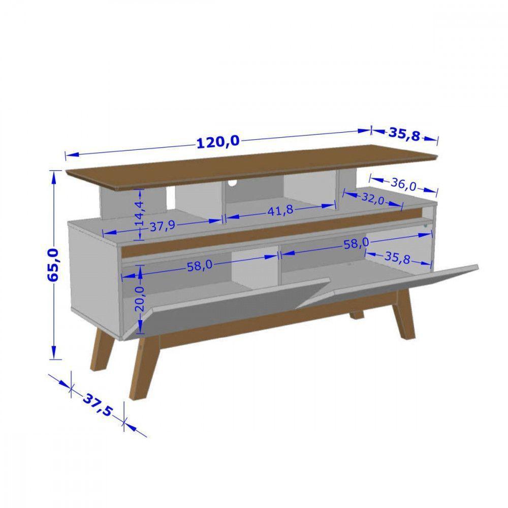 Rack Para Tv De Até 50" Cinamomo/off White Rubi Bechara - 2
