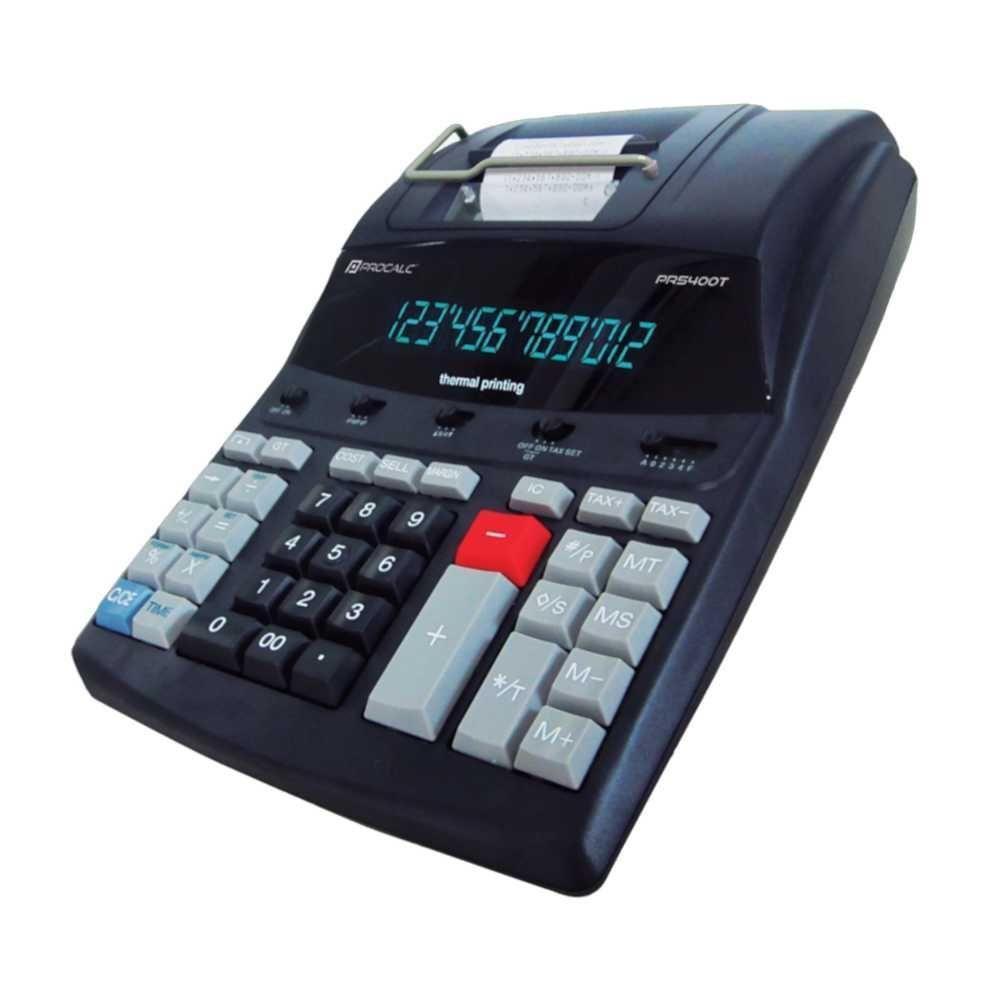 Calculadora De Mesa Preta Com Impressão Térmica Pr5400t Bivolt - Procalc - 1