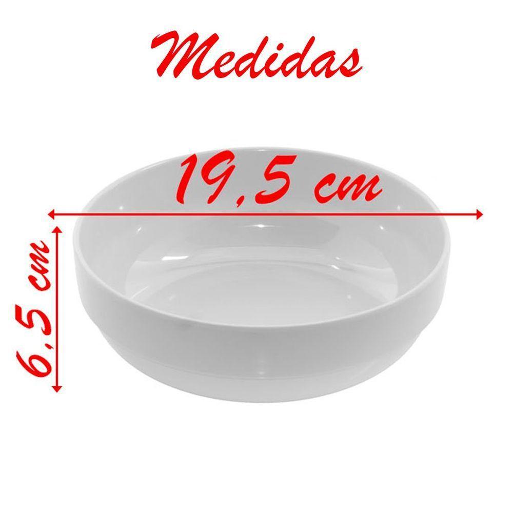 Kit 4 Tigelas Melamina Redonda Branca 1,3 Ml - 2