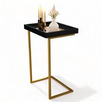 Mesa De Apoio Sofá Jb 4774 Preto E Dourado Bechara - 2