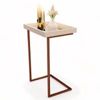 Mesa De Apoio Sofá Jb 4774 Pérola E Bronze Bechara - 2