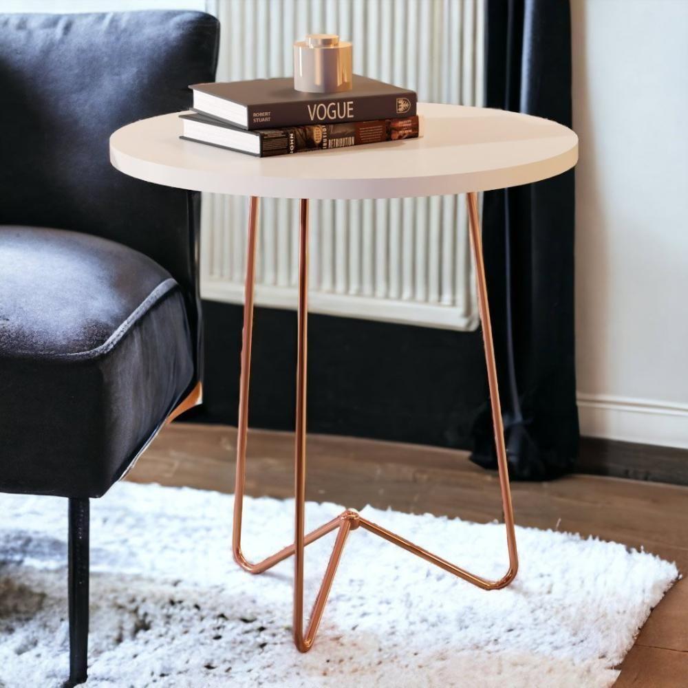 Mesa De Apoio Jb 8004 Pérola E Bronze Bechara - 1