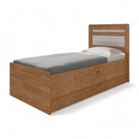 Cama Baú Larissa Solteiro Naturale E Off Com Auxiliar E 02 Colchões Framar - 7