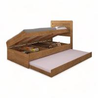 Cama Baú Larissa Solteiro Naturale Com Auxiliar E 02 Colchões Framar - 4