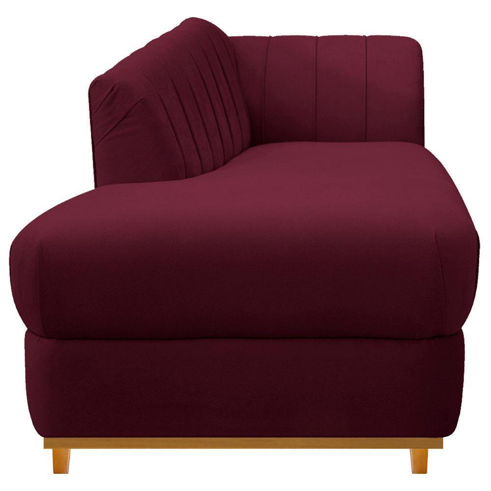 Kit Diva Recamier 185cm Lado Esquerdo E 01 Poltrona Laura Suede Bordô - 2