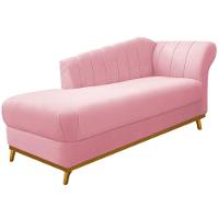 Kit Diva Recamier 185cm Lado Esquerdo E 01 Poltrona Laura Suede Rosa Bebê - 3
