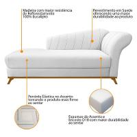 Kit Diva Recamier 185cm Lado Esquerdo E 01 Poltrona Laura Suede Branco - 3