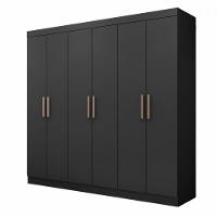 Guarda Roupa De Casal Paris 6 Portas Mdp Preto Fosco Maxel Preto Fosco - 1