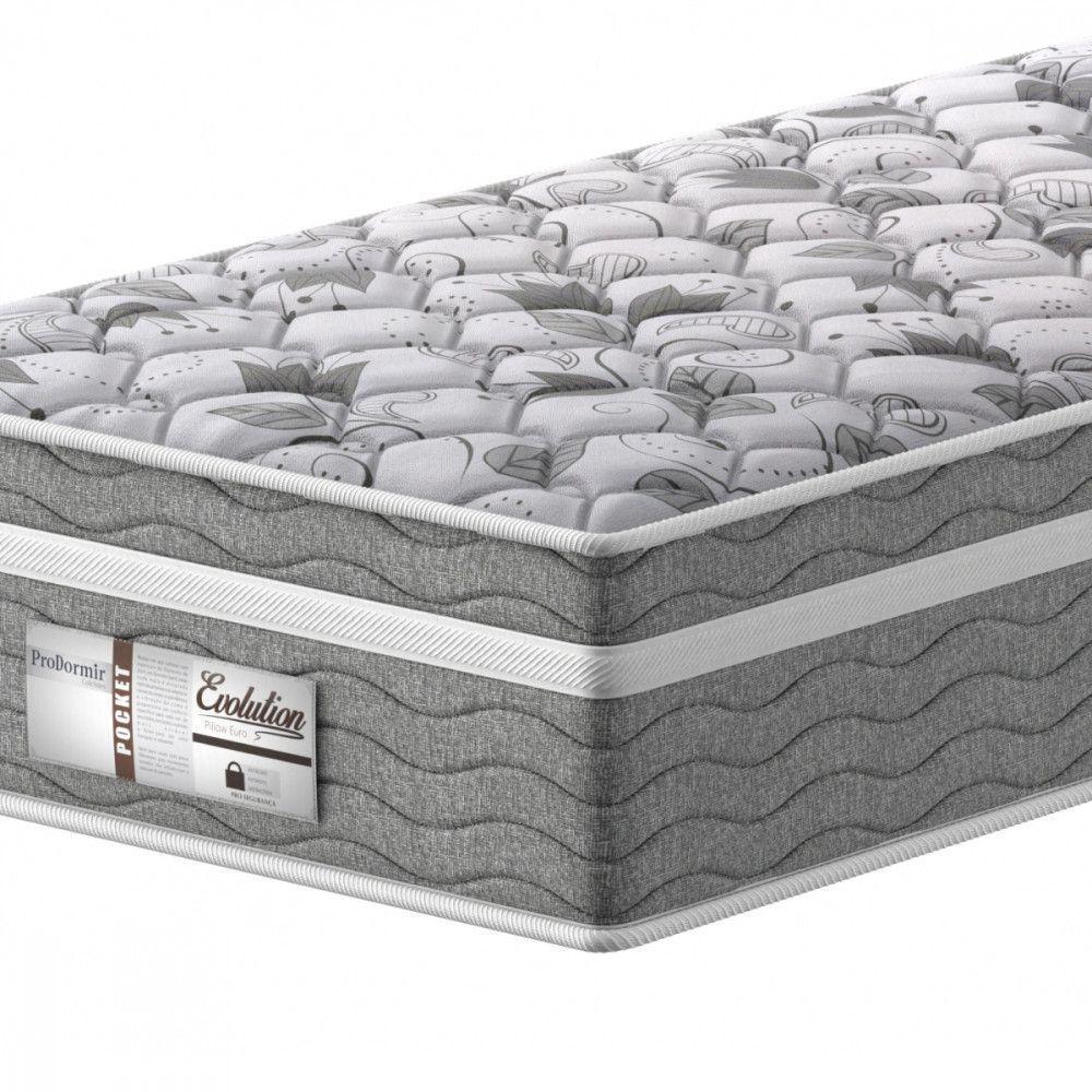 Colchão Solteiro 88x188x32 Evolution Molas Ensacadas Cinza Com Branco Pro Dormir Cinza Com Branco - 2