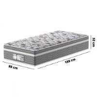 Colchão Solteiro 88x188x32 Evolution Molas Ensacadas Cinza Com Branco Pro Dormir Cinza Com Branco - 3