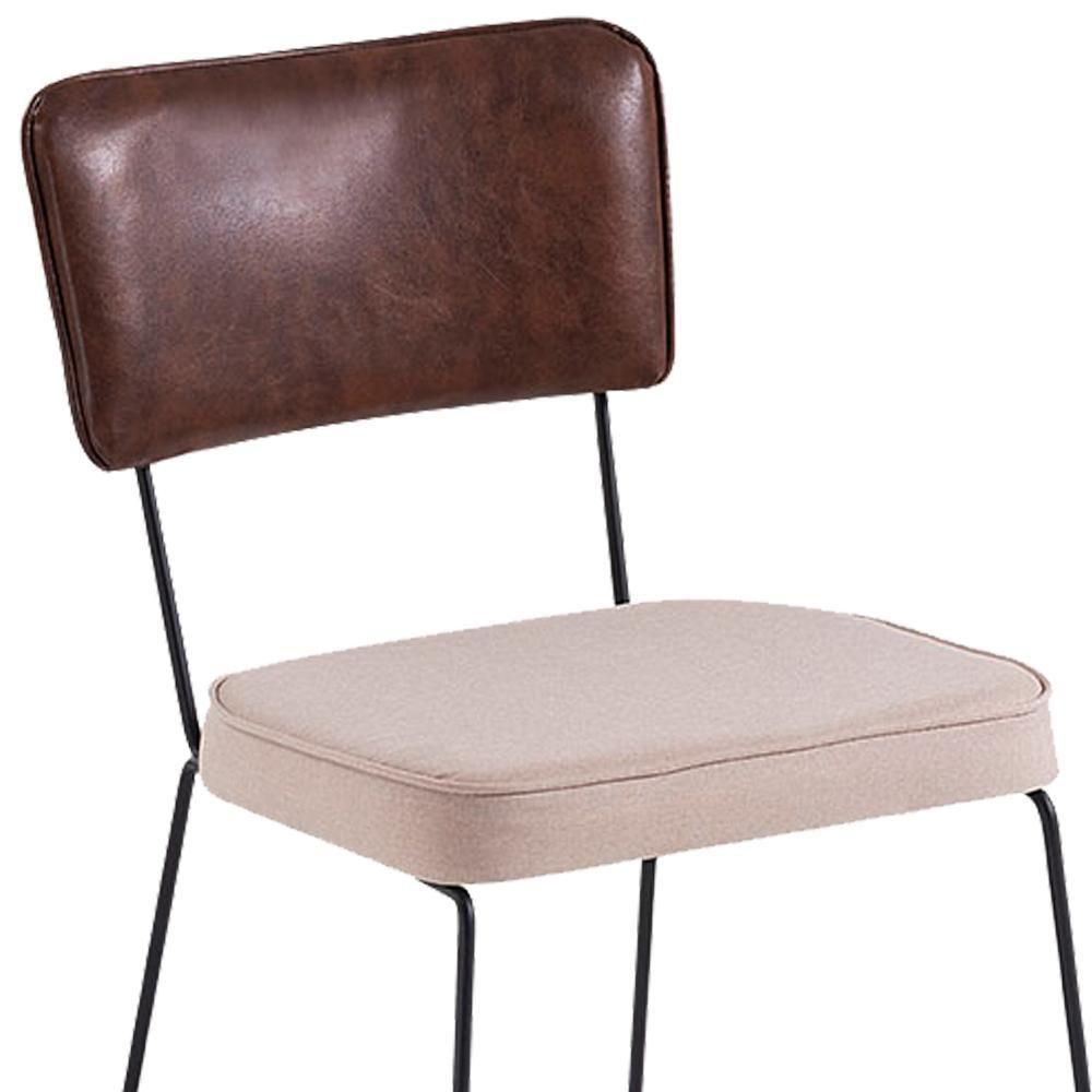 Kit 2 Cadeiras Decorativas F53x1 Linho Bege Corano Marrom Dmobiliario Bege Marrom - 3