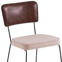 Kit 2 Cadeiras Decorativas F53x1 Linho Bege Corano Marrom Dmobiliario Bege Marrom - 3