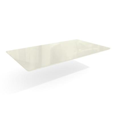 Tampo Mesa Sala de Jantar TA26 em Madeira com Vidro 160cm Off White Freijó Kappesberg