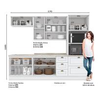 Cozinha Completa Americana (2 Aéreos, 2 Balcões, 1 Paneleiro, 2 Complemento) 7 Peças Branco - Henn - 10