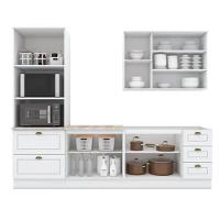 Cozinha Completa Americana (1 Aéreo, 2 Balcões, 1 Paneleiro, 1 Complemento) 5 Peças Branco - Henn - 6