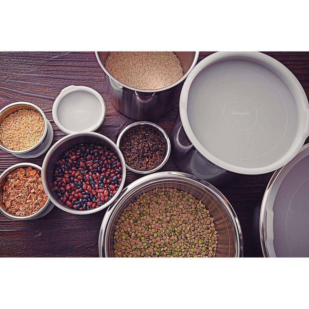 Pote Tramontina Cucina Em Aço Inox Para Mantimentos Com Tampa Plástica 16 Cm 3,4 L Tramontina - 5