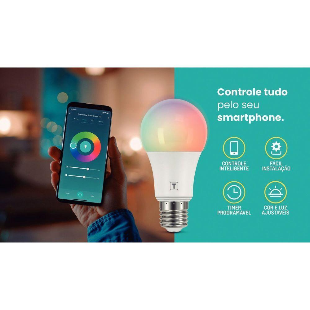 Lâmpada De Led Smart Base E27 10 W Bivolt Com 16 Milhões De Cores Rgbw Wi-fi + Bluetooth - 1