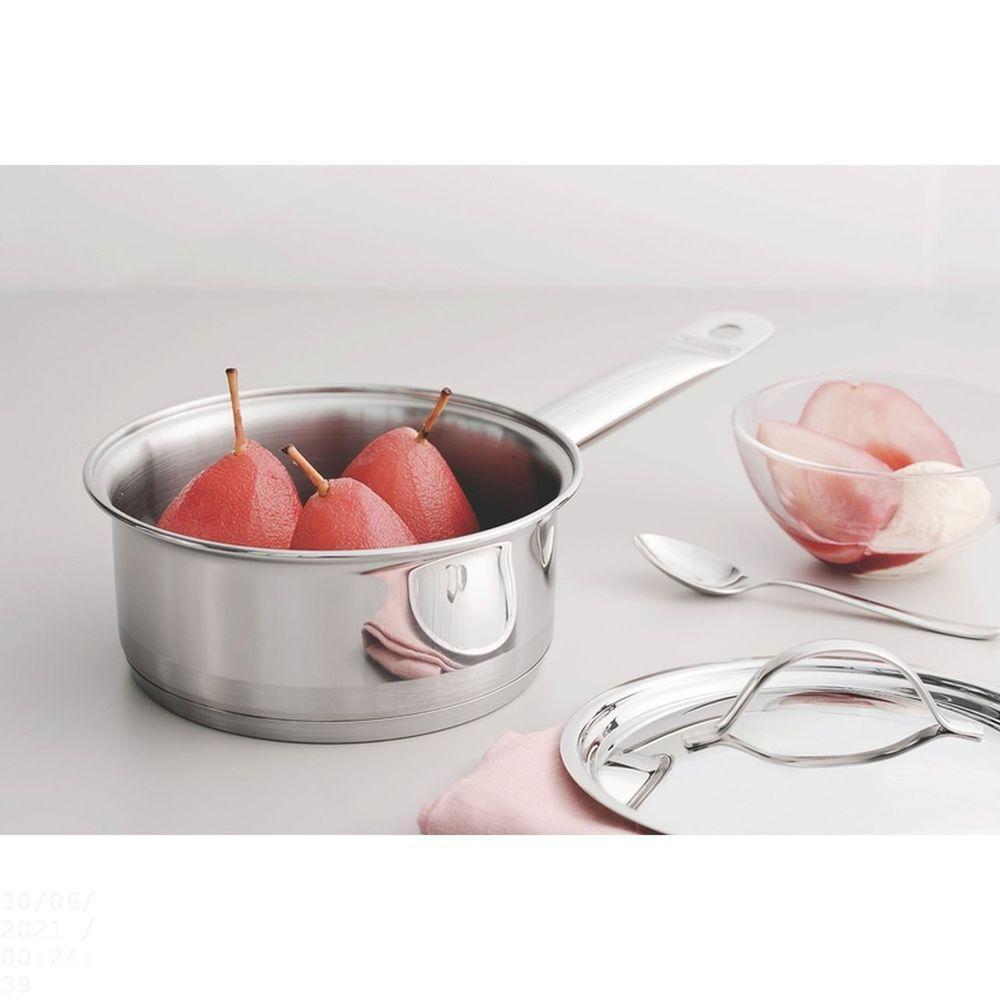 Panela Professional Em Aço Inox Fundo Triplo Com Tampa Plana Detalhe Satinado 16 Cm 1,4 L - 8