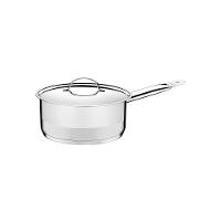 Panela Professional Em Aço Inox Fundo Triplo Com Tampa Plana Detalhe Satinado 16 Cm 1,4 L - 1