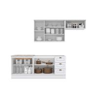 Kit De Cozinha Completa 5 Peças Americana (2 Armários 2 Balcões 1 Complemento) C5p15 Branco - Henn - 6