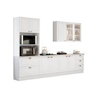 Kit De Cozinha Modulada 5pçs Torre Quente 1 Aéreo 2 Balcões 1 Tampo P/ Cooktop Cz267 Branco Henn - 1
