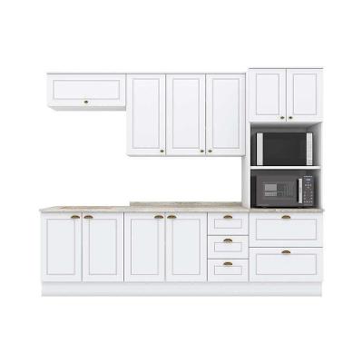 Kit de Cozinha Completa Linha Americana 2 Portas 2 Gavetas MDF 120cm Branco