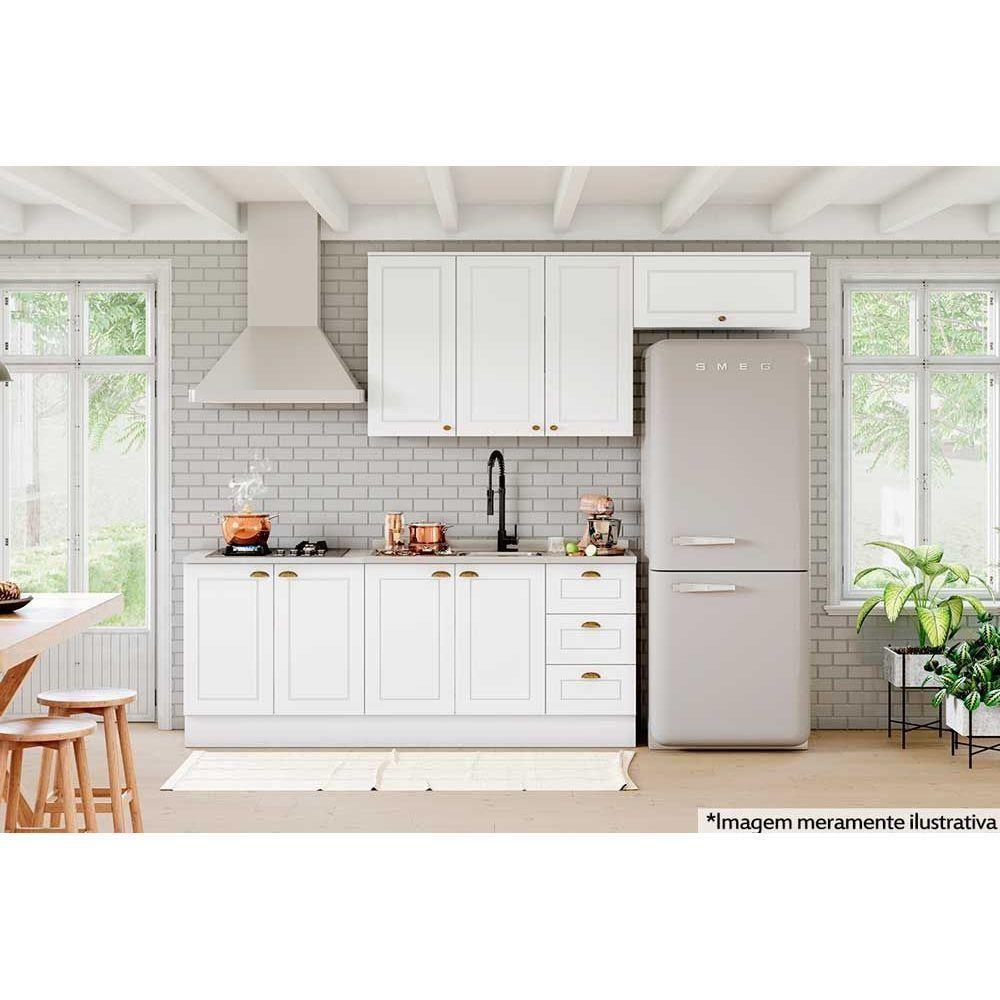 Kit De Cozinha Modulada 5pçs (2 Armários + 2 Balcões + 1 Complemento) C5P15 Branco - Henn - 3