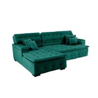 Sofá Retrátil E Reclinável Com Chaise Orlando 2.20x1.50m - Sofisticato-verde - 1