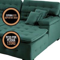 Sofá Retrátil E Reclinável Com Chaise Orlando 2.20x1.50m - Sofisticato-verde