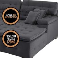 Sofá Retrátil E Reclinável Com Chaise Orlando 2.20x1.50m - Sofisticato-preto - 5