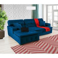 Sofá Retrátil E Reclinável Com Chaise Orlando 2.20x1.50m - Sofisticato-azul - 3