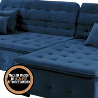 Sofá Retrátil E Reclinável Com Chaise Orlando 2.20x1.50m - Sofisticato-azul - 6